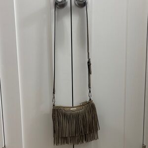 Rebecca Minkoff Tan Suede Fringed Crossbody (or Shoulder) Bag